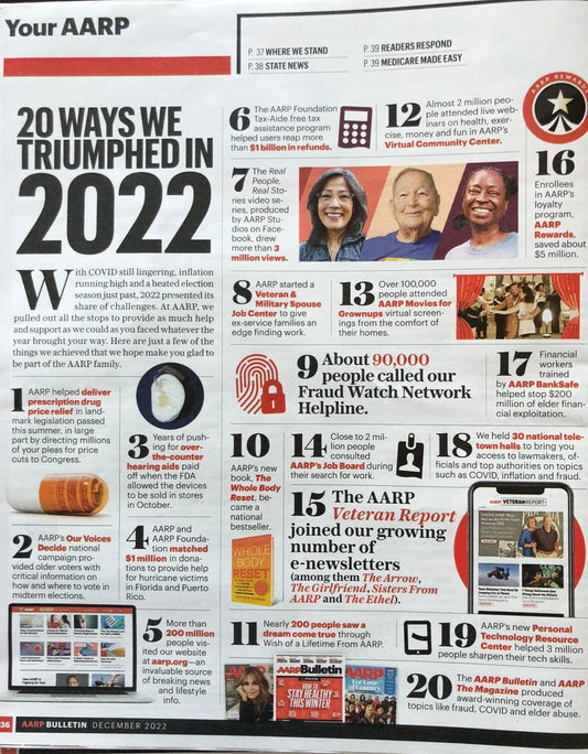 AARP Bulletin features yes2next