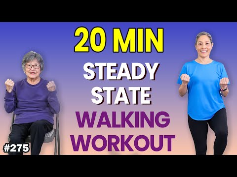 20-Minute Gentle Steady State Walking Workout for Older Adults, Beginners