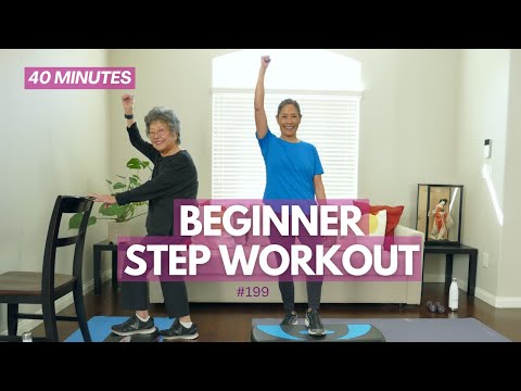 40 Minute Step Aerobics Workout for Seniors, Beginners