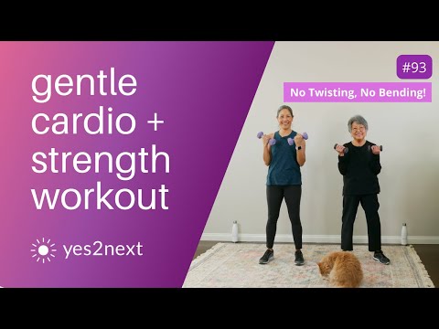 Gentle Cardio & Strength Workout - No Twisting or Bending