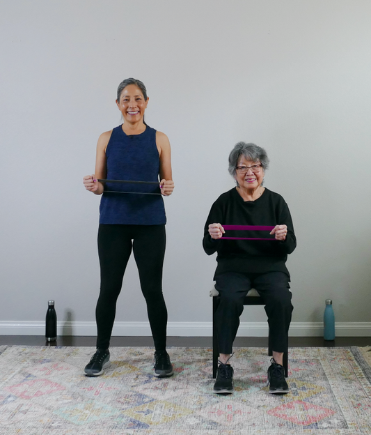 Build muscle with two 5 minute band workouts