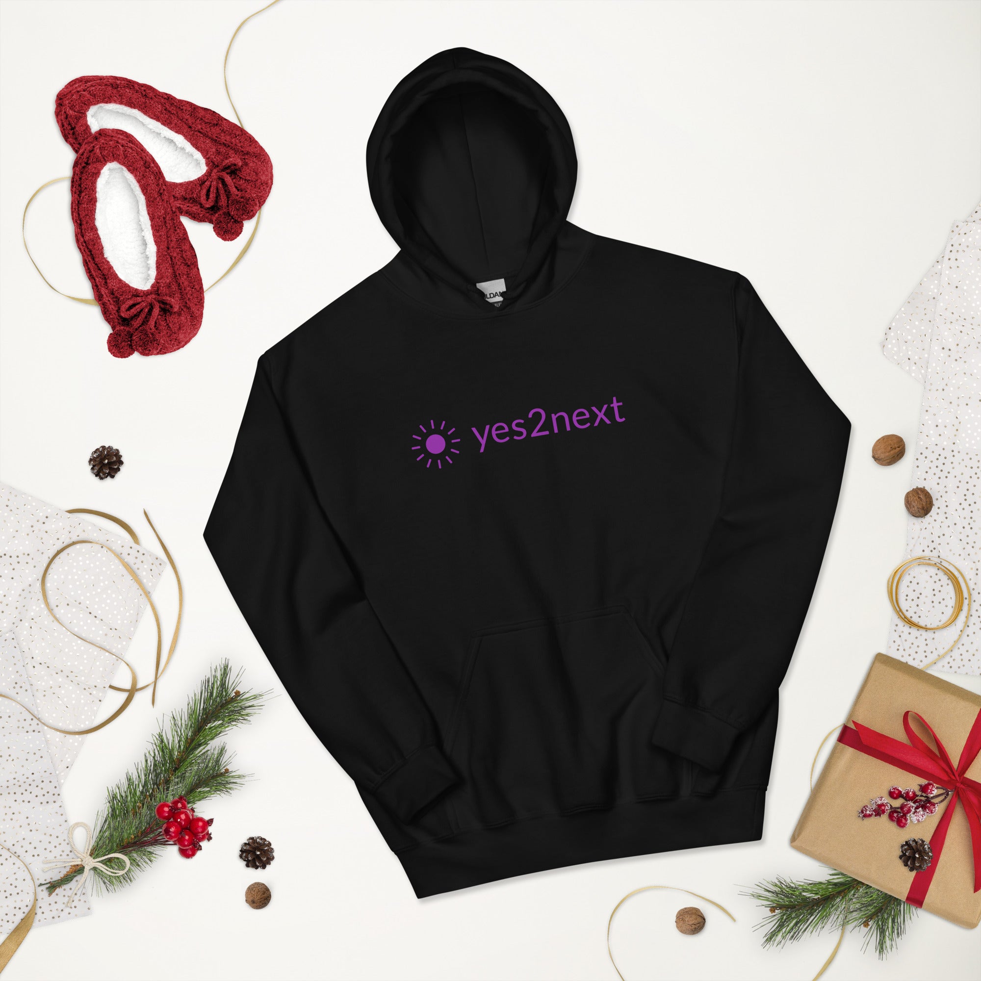 yes2next unisex hoodie - black/gray/white